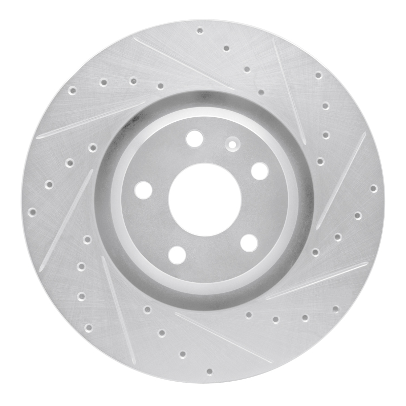 Audi TT Quattro Brake Rotor (1) - Front Right - R1 Concepts - Drilled & Slotted - Silver - `08-`11